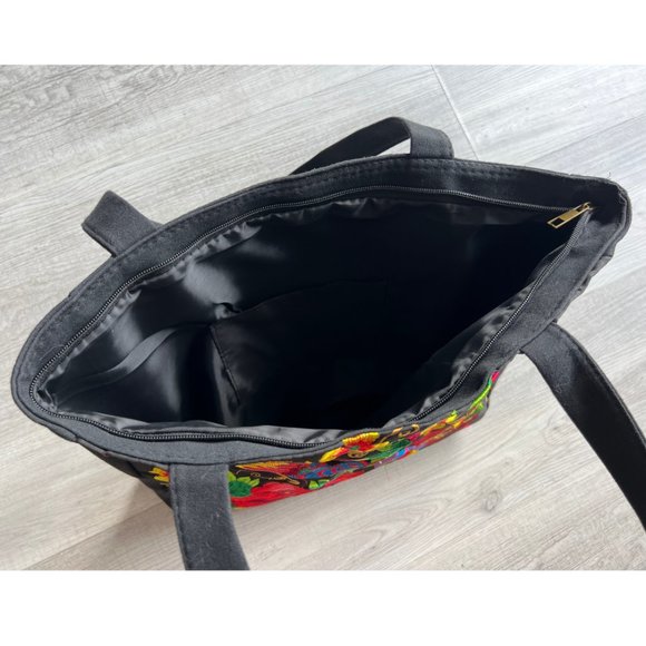 Tote Bag Flowers & Bird Embroidered Large - Picture 6 of 6